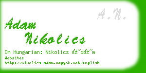 adam nikolics business card